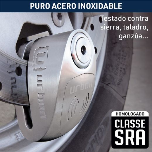 Antirrobo  UR910S Disco con Alarma 120 Db, Doble Cierre 10 mm + Cable Recordatorio 140cm