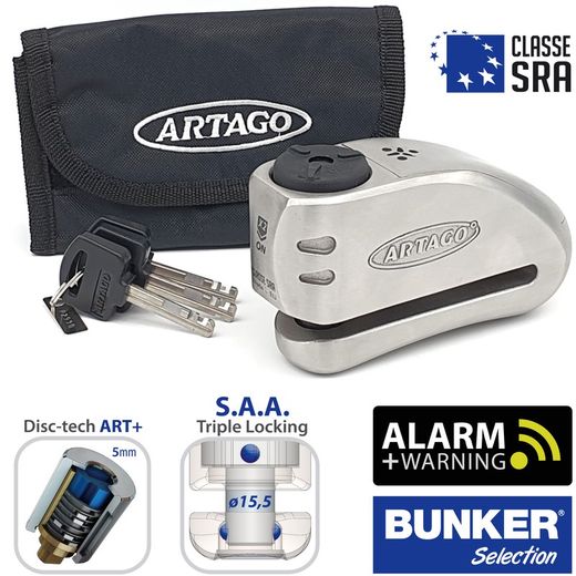 Artago 32 Antirrobo Disco con Alarma Inox Alta Gama BUNKER