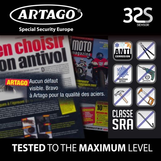 Artago 32 Antirrobo Disco con Alarma Inox Alta Gama BUNKER