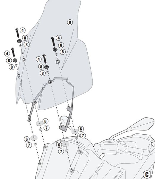 Barra a montar detr??s de la Cupula para colocar S902A, S920M, S920L, S95KIT y porta GPS-Smartphone