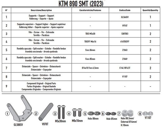 Barra porta Smartphone KTM 890 SMT 23>