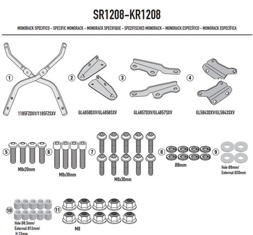 Base portaequipajes H. CB 650 R 21>23 y 24> / CBR 650 R (21 > 23)