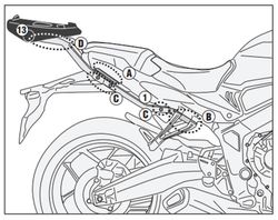 Base portaequipajes H. CB 650 R 21>23 y 24> / CBR 650 R (21 > 23)