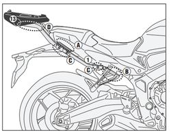 Base portaequipajes Honda CB 650 R 21>23 y 24> / CBR 650 R (21 > 23)