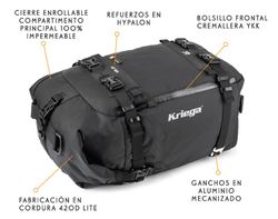 Bolsa de equipaje de moto kriega us-30 drypack cordura