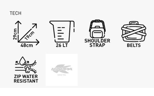 Bolsa sillin moto café racer. 26lts. Kappa RB101