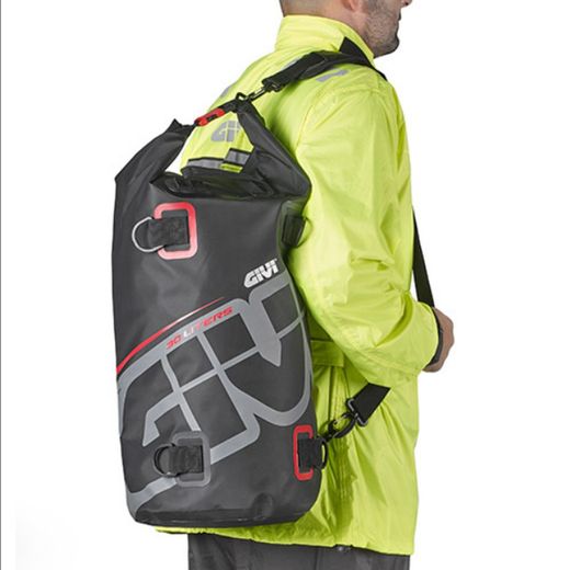 Bolsa portaequipajes impermeable 30lts gris/rojo