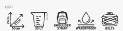 Bolsa sillín cilíndrica impermeable 30 L.,negro. Kappa ST102W