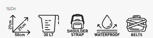 Bolsa sillín cilíndrica impermeable 30 L.,negro. Kappa ST102W