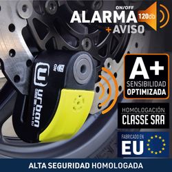 Candado Antirrobo Disco Alarma 120db, Avisador, A+, Doble Cierre ø10, Urban ur10