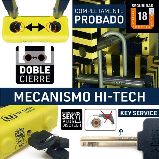 Candado Antirrobo Moto Alta Seguridad 18 mm UR75