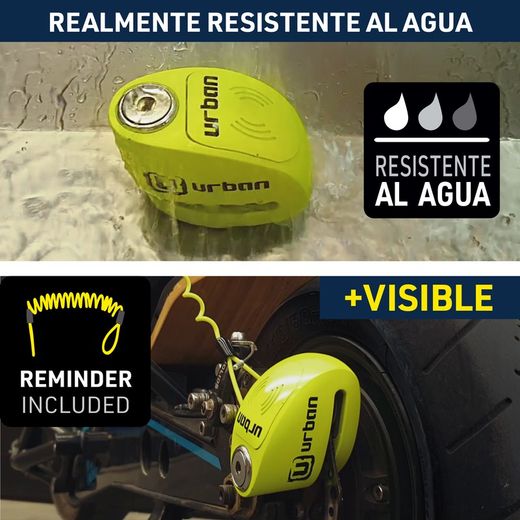 Candado Antirrobo Moto Disco con Alarma 120 Db, UR906x