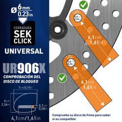 Candado Antirrobo Moto Disco con Alarma 120 Db, UR906x