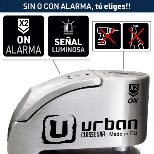 Candado Antirrobo Moto Disco con Warning y Alarma 120dba