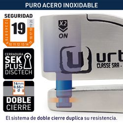 Candado Antirrobo Moto Disco con Warning y Alarma 120dba