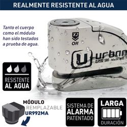 Candado Antirrobo Moto Disco con Warning y Alarma 120dba