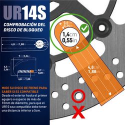 Candado Antirrobo Moto Disco con Warning y Alarma 120dba