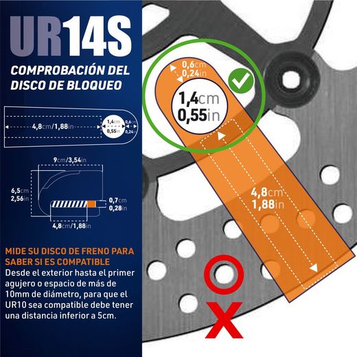 Candado Antirrobo Moto Disco con Warning y Alarma 120dba