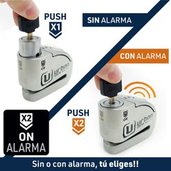 Candado Antirrobo Moto Disco con Warning y Alarma 120dba