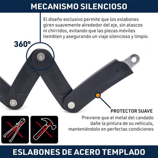 Candado Bicicleta Plegable, Visible, 70 cm UR469Y