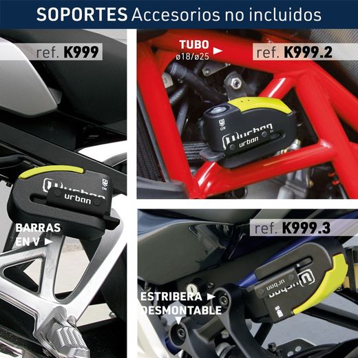 Candado Moto Disco Alarma Hi-Tech 120dB, URBAN 999