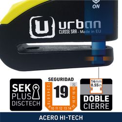 Candado Moto Disco Alarma Hi-Tech 120dB, URBAN 999
