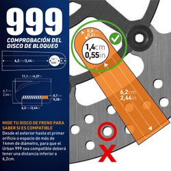 Candado Moto Disco Alarma Hi-Tech 120dB, URBAN 999