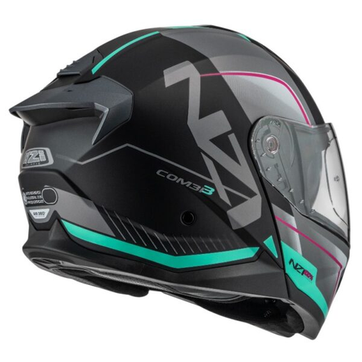 Casco Abatible NZI Combi 3 Duo Orbe Black & Antracite & Beige & Turquoise Matt