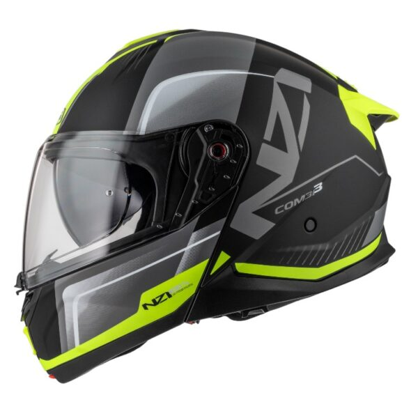 Casco Abatible NZI Combi 3 Duo Orbe Black & Antracite & Yellow Matt