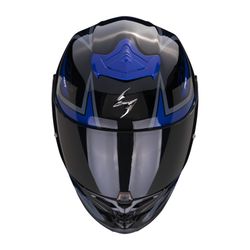 Casco Escorpion EXO-R1 EVO AIR GAZ Negro metal-Azul