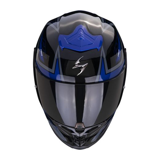 Casco Escorpion EXO-R1 EVO AIR GAZ Negro metal-Azul