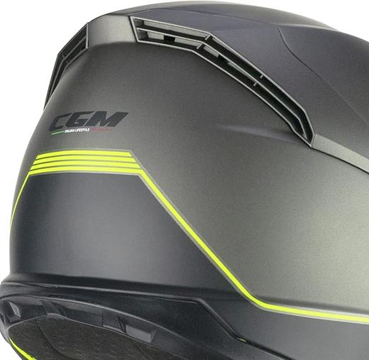 Casco Integral 360 KAD (Grafito y Amarillo Fluorescente)