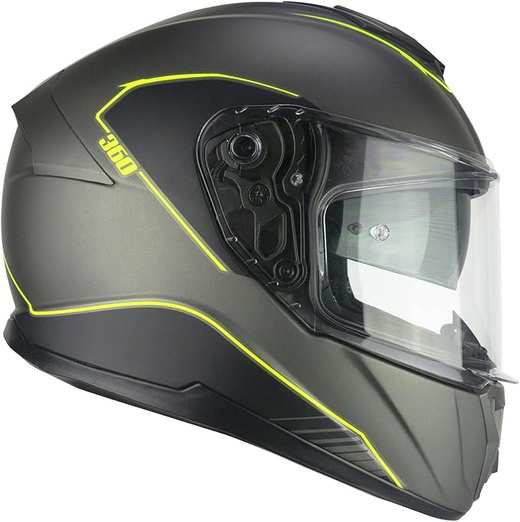 Casco Integral 360 KAD (Grafito y Amarillo Fluorescente)