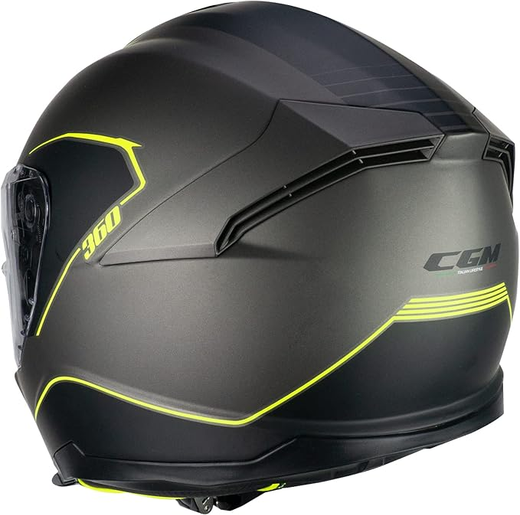 Casco Integral 360 KAD (Grafito y Amarillo Fluorescente)