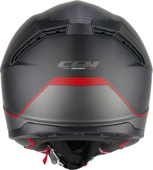 Casco Integral 360 KAD (Negro y Rojo Mate)