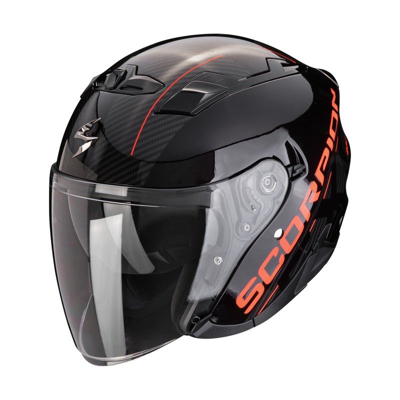 Casco Jet Scorpio EXO-230 QR Negro-Rojo ECE 22.06.