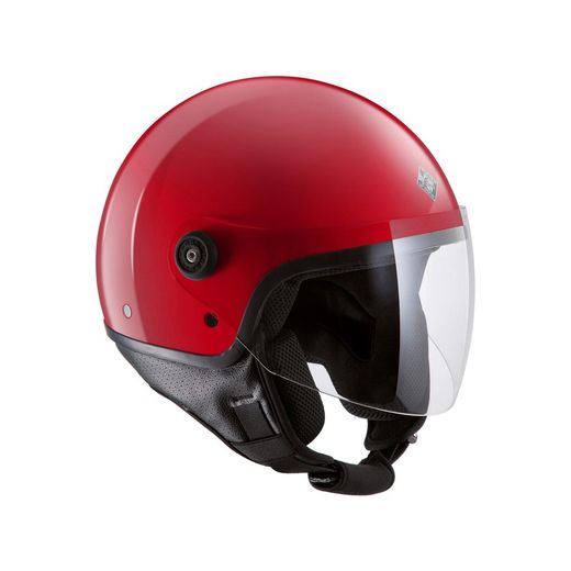 Casco jet Tucano EL JETTIN rojo primavera brillo