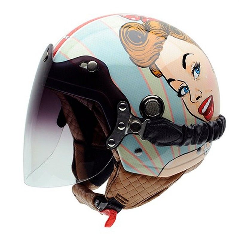 Casco jet nzi tonup optima visor chica bonita — TOTMOTO