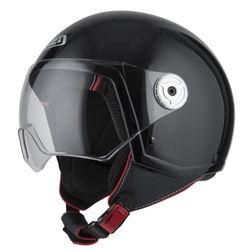 Casco jet nzi vintage 3 negro brillo