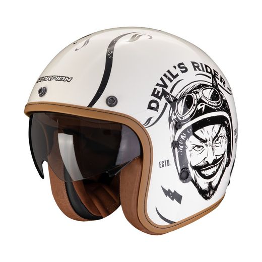 Casco jet Scorpion BELFAST EVO ROMEO Crema-Negro