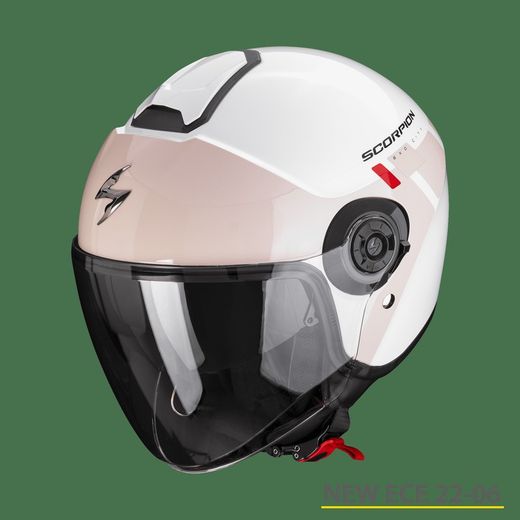 Casco Jet Scorpion Exo City II MALL Blanco-Rosa-Verde