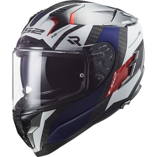 Casco ls2 Challenger carbon ALLOY blanco carbon azul/ rojo ff327
