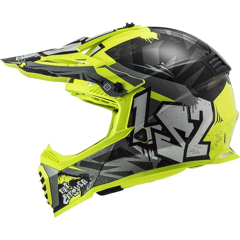 LS2 Crosshelm Fast Evo – Schwarz/gelb, ECE 22.05, Mit Notauslösesystem