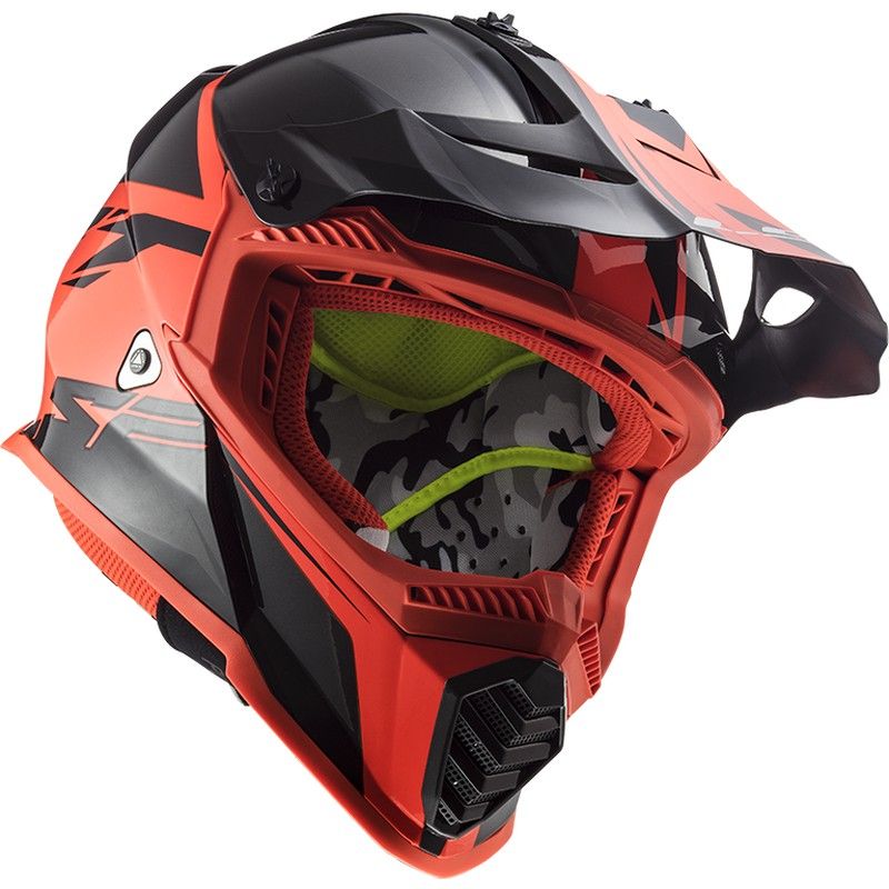 LS2, Casco Cross Moto Fast Evo Mini Strike Black White Red, YS - 7