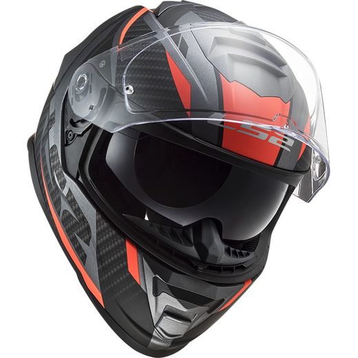 Casco ls2 Storm II RACE  titaneo / naranja