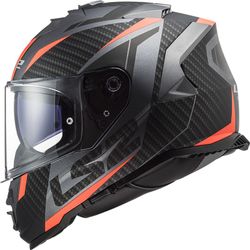 Casco ls2 Storm II RACE  titaneo / naranja