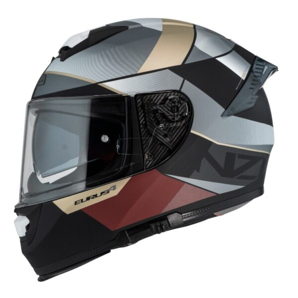 Casco NZI Eurus 4 Stream Duo Vanguard Black & Sand & Red & Tinted S Matt con Spoiler 2XL