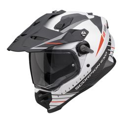 Casco off-road Scorpion ADF-9000 AIR FEAT Blanco mate-Negro-Rojo