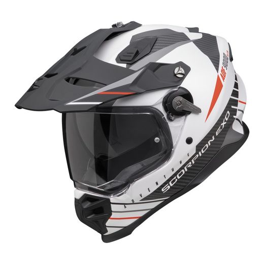 Casco off-road Scorpion ADF-9000 AIR FEAT Blanco mate-Negro-Rojo