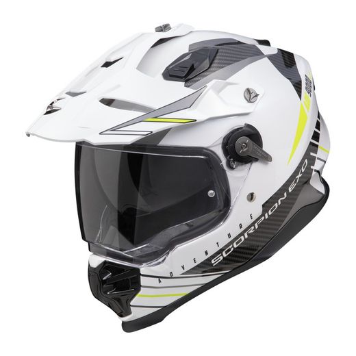 Casco off-road Scorpion ADF-9000 AIR FEAT Blanco-Negro-Amarillo neon